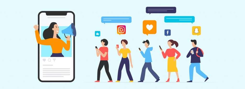 People using different social medias to interact with their favourite influencers.