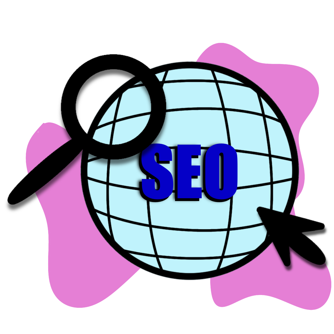 SEO texte avec une image d'une loupe