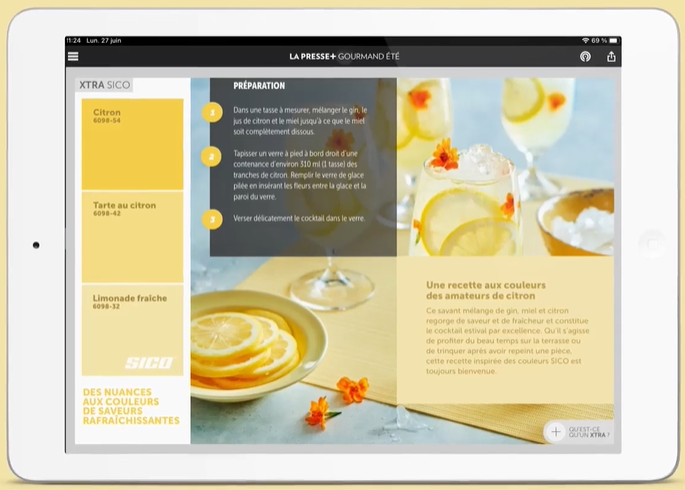 Campagne créative - Publicité sur recette Ricardo emplifiée sur Lapresse - Environnement recette de cuisine