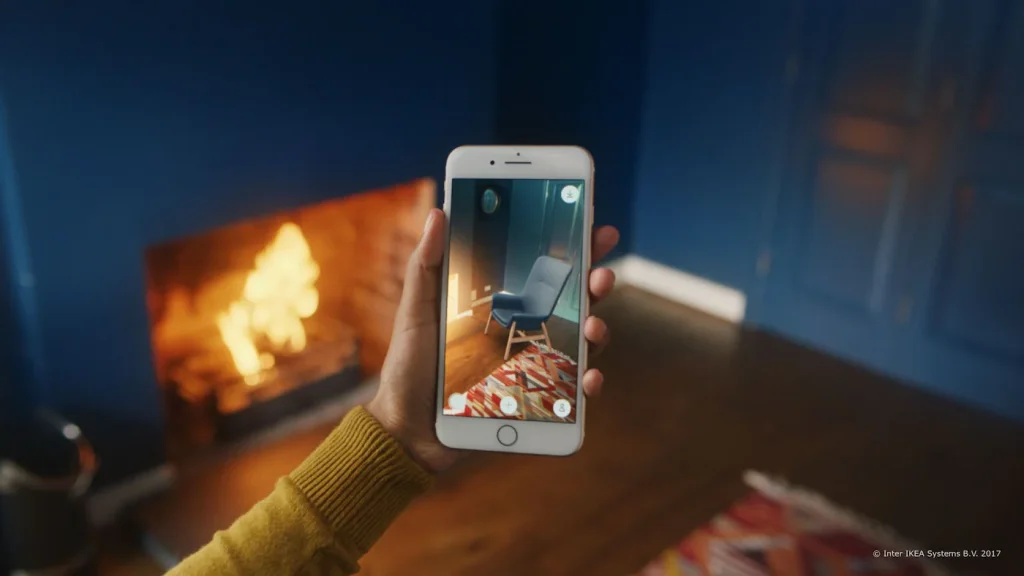 The example of using Augmented Reality (AR) to enhance customer experience at IKEA.