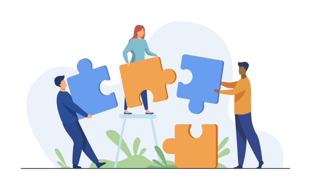 Image illustrant des personnes composant un puzzle - analogie 
Cultiver l'Harmonie : Assembler les Pièces pour devenir un Virtuose des Communautés