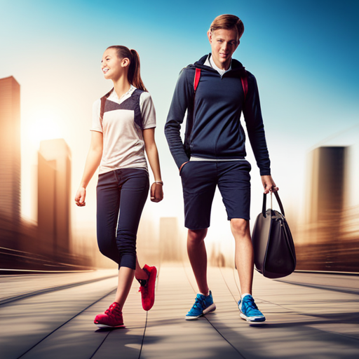 A picture of teenagers walking in sport shoes in the city  generated by Jasper AI 
