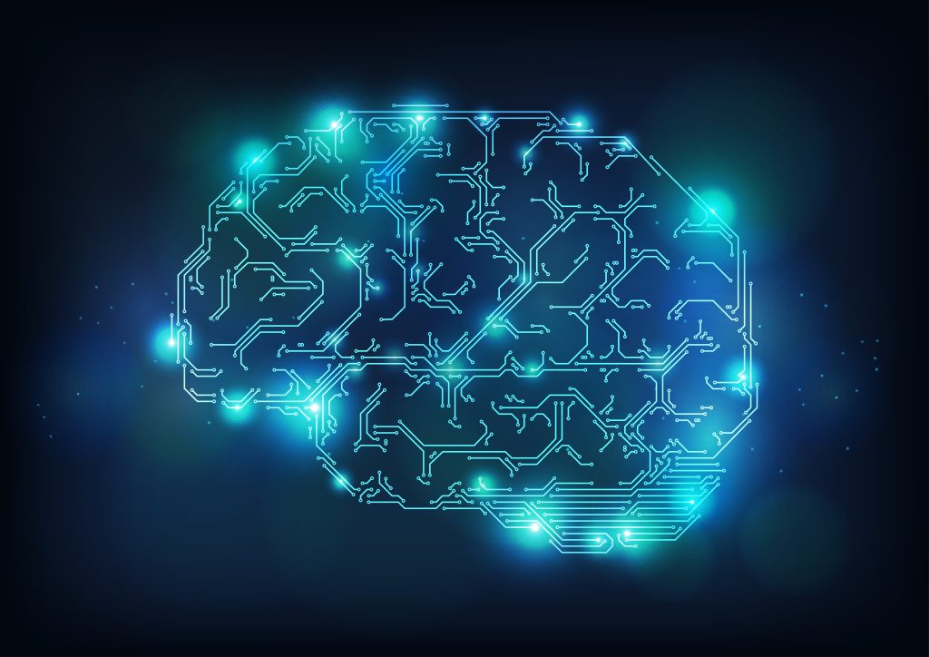 A human brain that looks artificial, intelligent, and technologically advanced. It looks almost robotic and very futuristic.