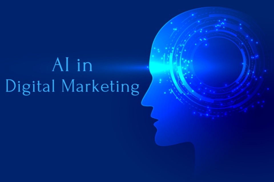 Background showing Artificial Intelligence and how it is connected to Digital Marketing.
