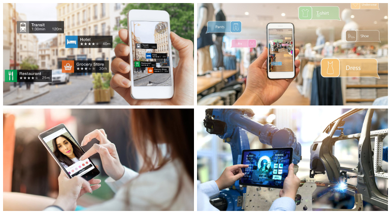 The using of Augmented Reality (AR) in different industries.