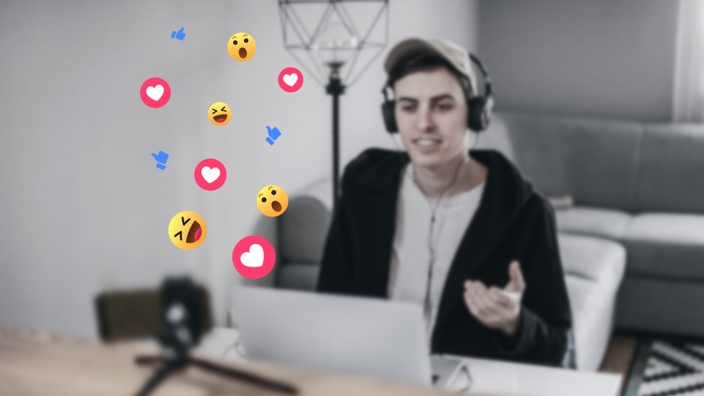 Reactions coming out of the computer of a nano-influencer
