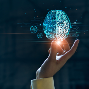 Cerveau d'intelligence artificielle en lien avec l'analyse prédictive