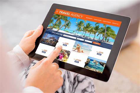 Image of digital marketing for a travel agency seen on an Ipad