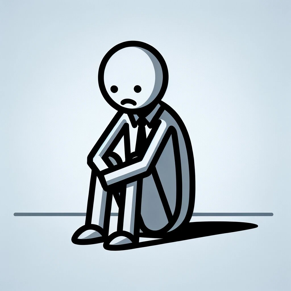 Un individu au chômage triste.