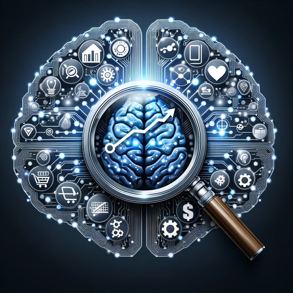 The image illustrates the integration of neuroscience with digital marketing strategies to optimize consumer conversion rates