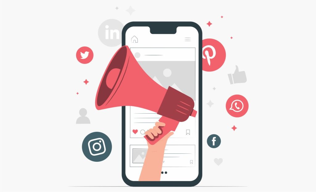 Un haut parleur relié à un téléphone entouré de plateformes de réseaux sociaux.
source: https://www.google.com/url?sa=i&url=https%3A%2F%2Fwww.btob-leaders.com%2Fmarketing-influence-cree-clients-engages%2F&psig=AOvVaw1BYcQGXeVmPfyRfsM7uZdX&ust=1711081728047000&source=images&cd=vfe&opi=89978449&ved=0CBIQjRxqFwoTCODkg6fChIUDFQAAAAAdAAAAABAE