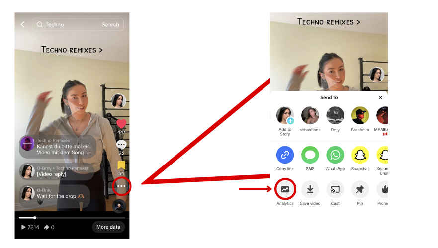 TikTok Analytics - How to access from video