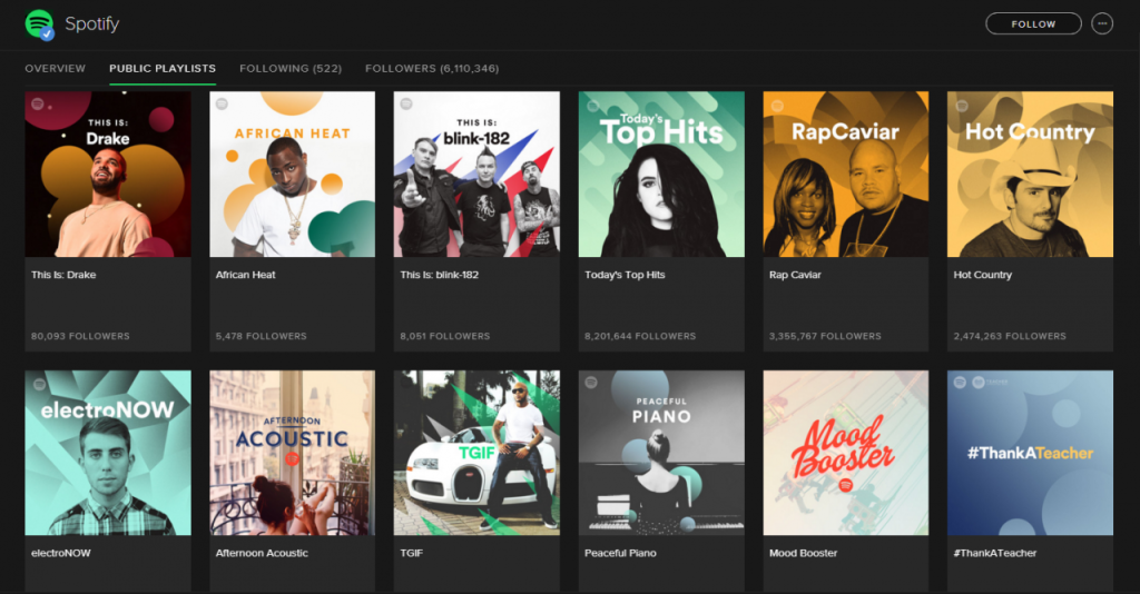 Listes de lecture Spotify