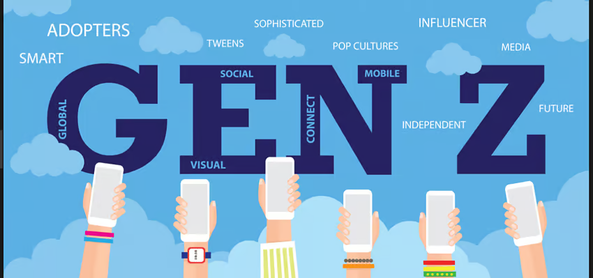 Illustration de caractéristiques définissant la génération Z d'un point de vue de marketing numérique.