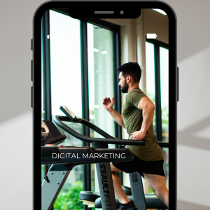 téléphone avec une image de coureur dans une salle de sport