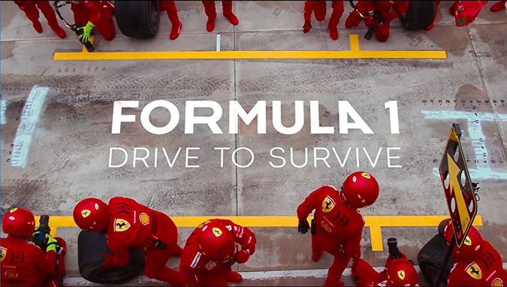 Ceci est une image de la série Drive to Survive sur Netflix à propos de la Formule 1 pris sur les réseaux sociaux. Cette série a contribué à l'image de marque des pilotes