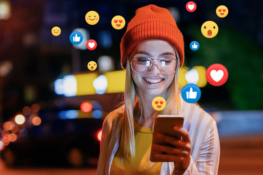 Woman smiling at positive engagement
