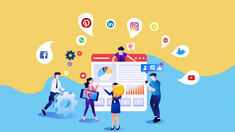 Individus en réflexion sur les processus des réseaux sociaux