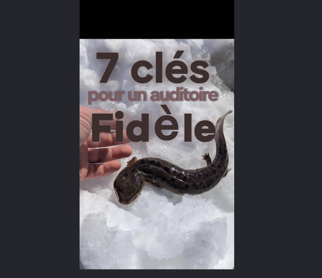 photo Une main tendue vers une necture tachetée sur la glace, avec le titre "7 clés pour un auditoire fidèle" en surimpression.