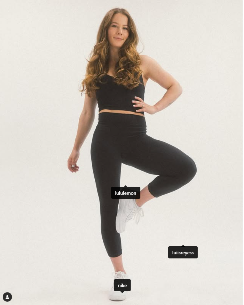 Caeli McKay utilise le marketing numérique pour les athlètes afin de promouvoir sa collaboration avec Lululemon sur Instagram.
