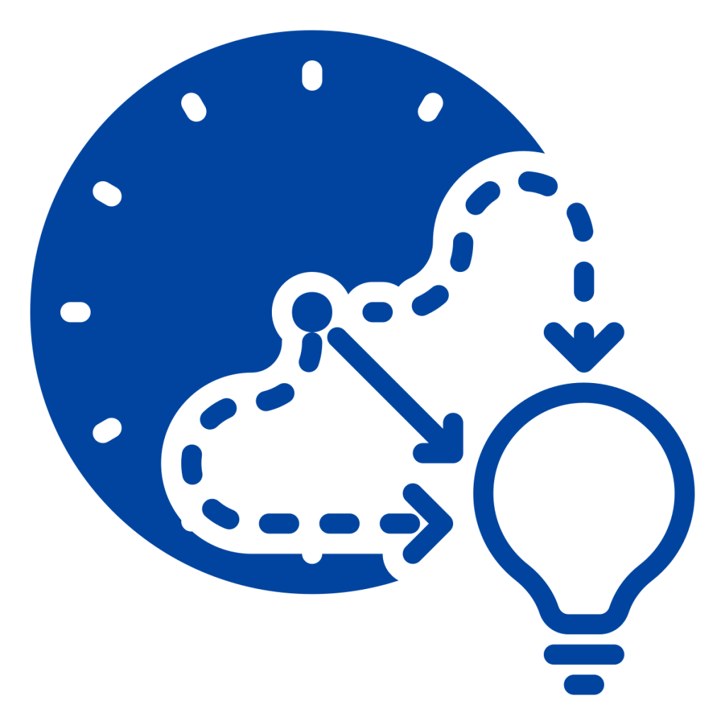 Icône bleue illustrant la période idéale de publication sur les réseaux sociaux pour maximiser l’engagement.