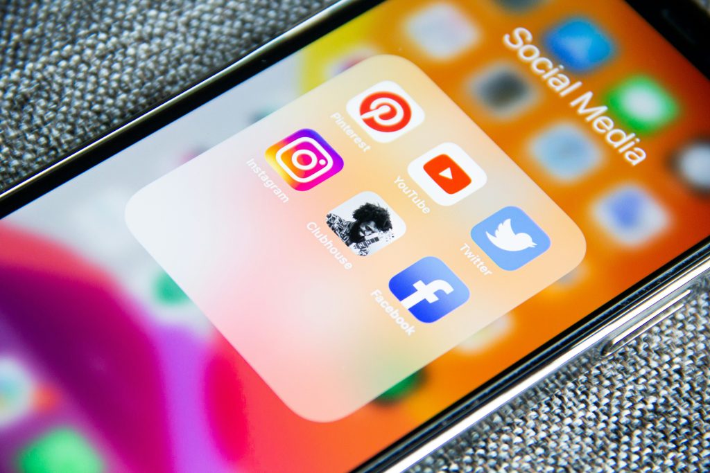 iPhone displaying social media icons in a Social Media app group