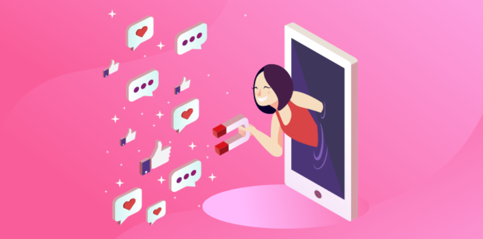 Micro-influenceurs attirant des engagements, likes et partages en marketing d'influence