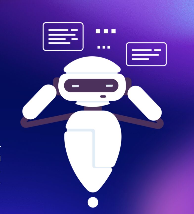 petit robot écoutant le podcast sur l'intelligence artificielle et la confiance des consommateurs