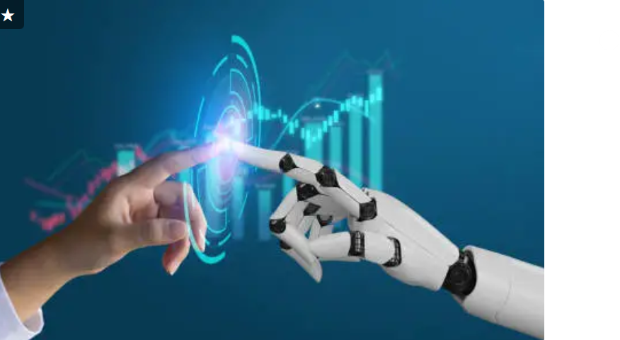 AI, Machine learning, robot hand ai artificial intelligence assistance human touching on big data network connection background, Science artificial intelligence technology, innovation and futuristic.