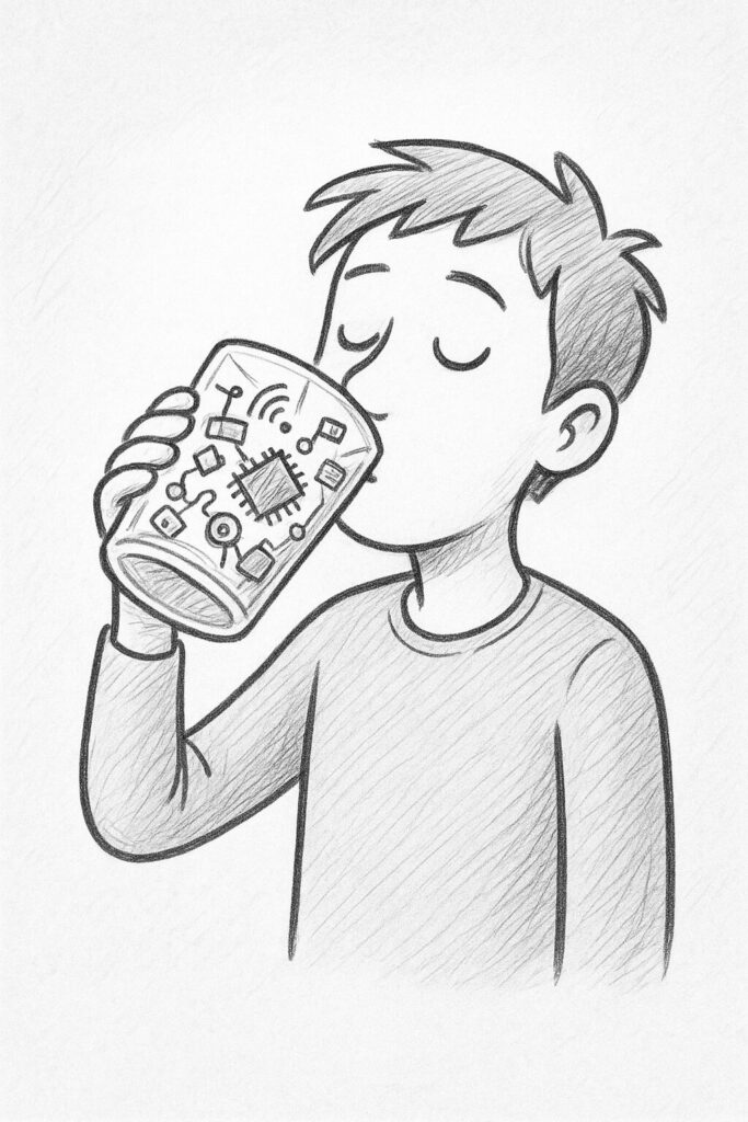 Un utilisateur "boit" de la donnée avec sa consommation excessive de l'IA et n'est donc plus sobre numériquement.