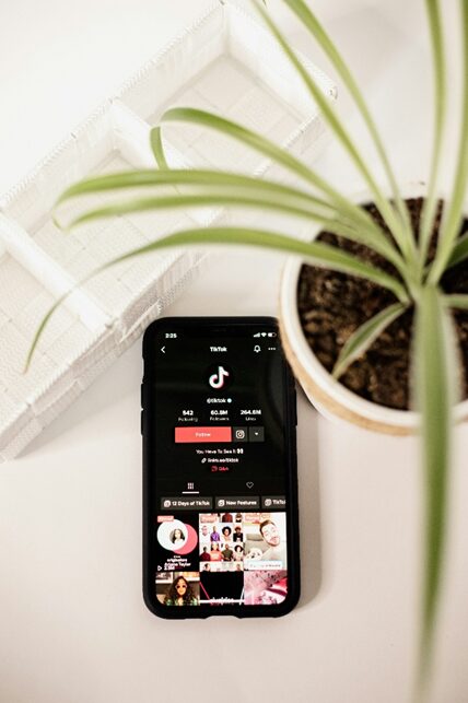 Image of a phone with the TikTok app openned