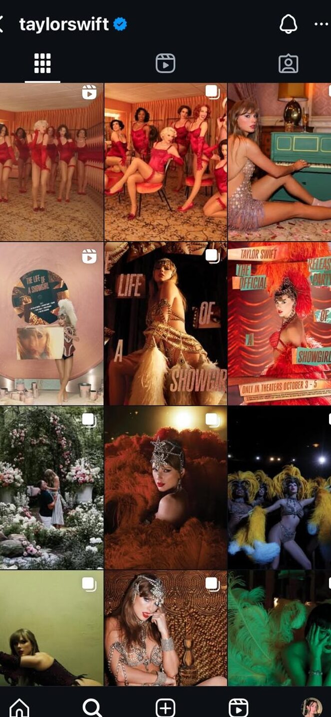 Taylor Swift promoting her new album on social media