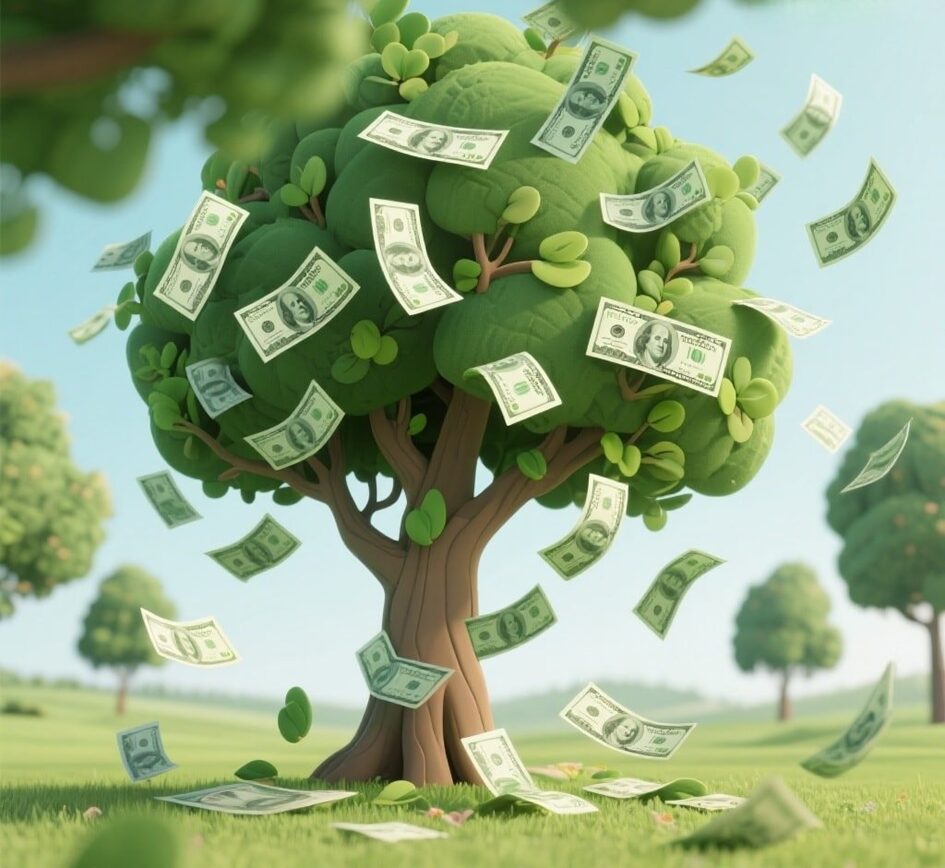 Argent "vert" issu du numérique responsable, symbolisant le fait que profitabilité et éco-responsabilité vont de paire.