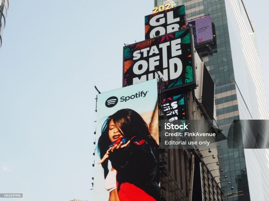 Spotify display on the street