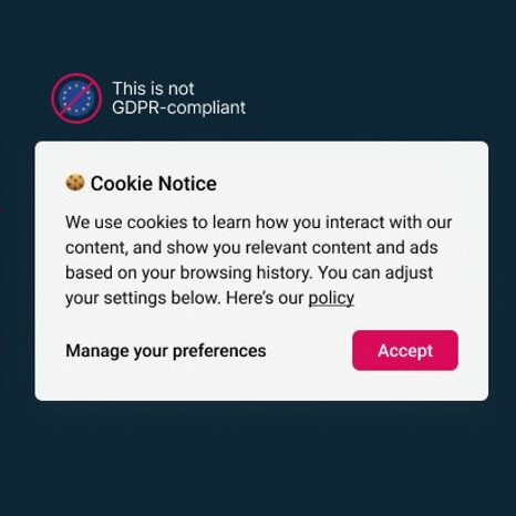 Exemple de bannière de consentement qui incite l'utilisateur à accepter les cookies