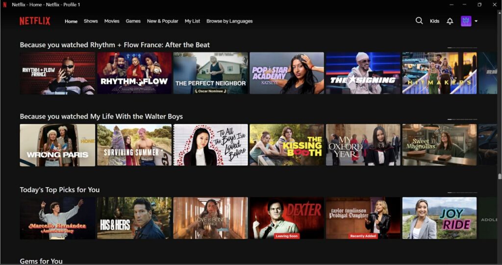 Personnalisation d'une page d'acceuil Netflix en fonction des émissions regardées précedemment