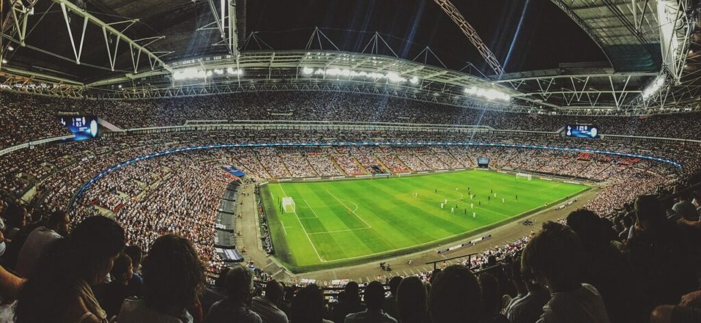 Football stadium at a champions league game