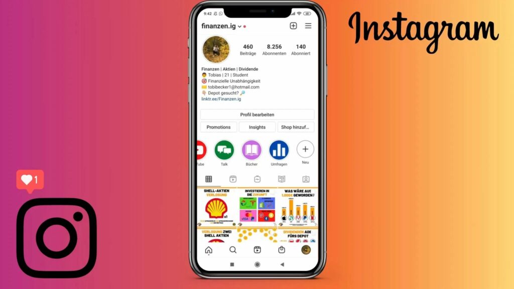 Exemple de profil Instagram d’une entreprise illustrant une stratégie de contenu organique en marketing numérique