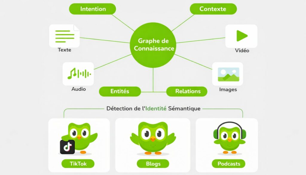 Infographie Duolingo présentant les différents formats utilisés pour sa promotion.