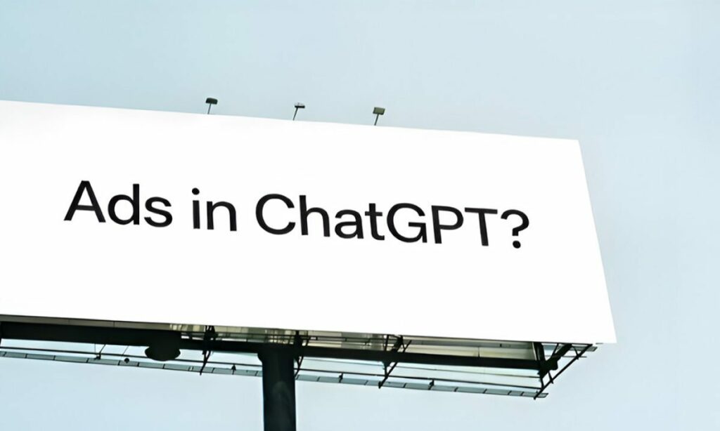 Affiche sur l'arrivée de la publicité dans ChatGpt